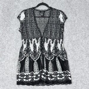 RQT Women Petite Medium Black Lace Sheer Fairy Romantic Boho‎ Whimsigoth Witchy